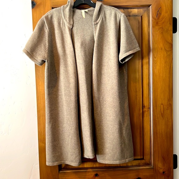 J. Jill Sweaters - J Jill, hooded, short sleeve sweater,khaki size large